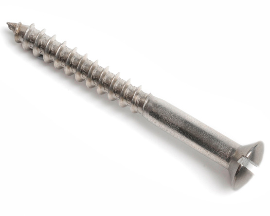 4.0 X 12 SLOT RAISED CSK WOODSCREW DIN 95 A2 ST/ST