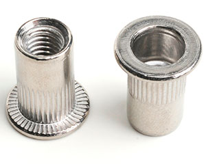 M6 X 14.5 FLAT HEAD KNURLED INSERT NUT (Grip=0.5-3.0) A2