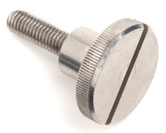 M5 X 12 KNURLED THUMB SCREW WITH SLOT DIN 465 A1 ST/ST